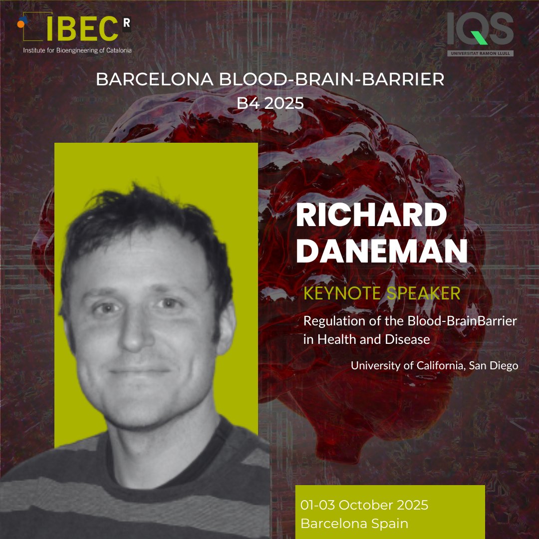 IBECBarcelona's tweet image. 🧠 Registration for the Barcelona Blood-Brain Barrier Conference open until August 1st!
Meanwhile, meet our world-class keynote speakers leading the conversation at the frontiers of neuroscience, vascular biology, and bioengineering.
🔗 premc.org/blood-brain-ba…
@IQSbarcelona