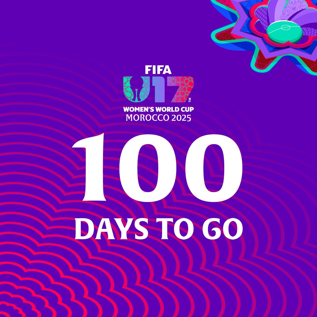 100 يوم تفصلنا عن إنطلاق كأس العالم للسيدات تحت 17 سنة FIFA المغرب 2025™️ 🇲🇦

100 Days to go before the FIFA U-17 Women’s World Cup Morocco 2025™️ kicks off! 🇲🇦

Register your interest in tickets today ⤵️
🔗: goto.fifa.com/nxRf/m2kbyawf