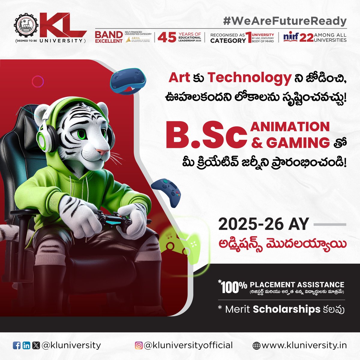 Bring your ideas to life with advanced tools, storytelling, and hands-on projects. Learn design, animation, and game development through expert guidance and an industry-focused curriculum. Build a dynamic, innovative career

kluniversity.in/admissions-202…
#KLU #bscanimationandgaming