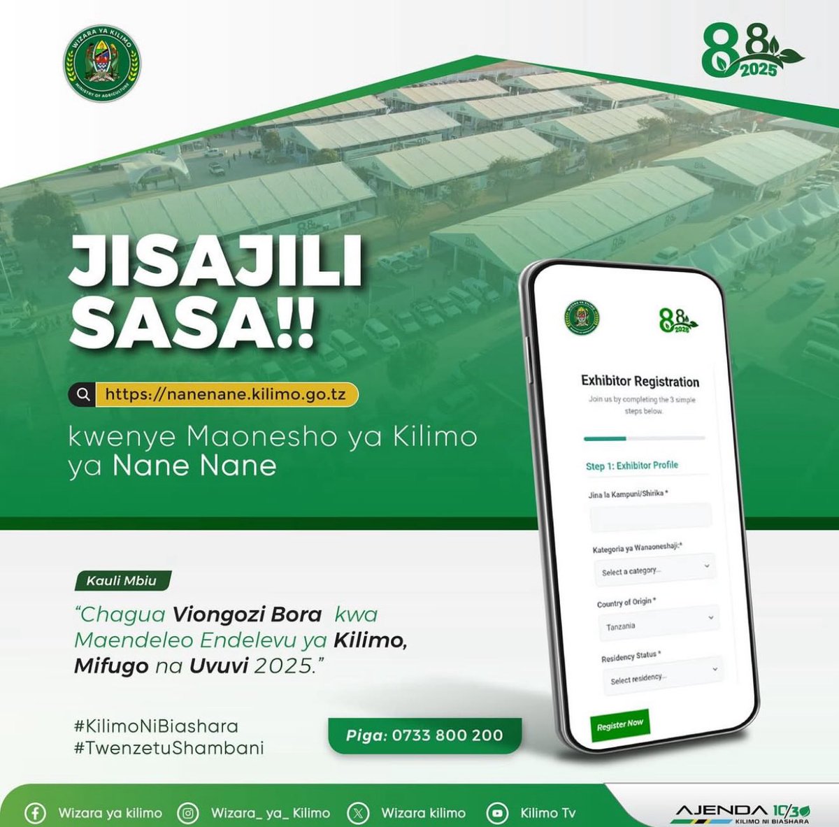 HusseinBashe's tweet image. #NaneNane Jisajili Sasa - nanenane.kilimo.go.tz