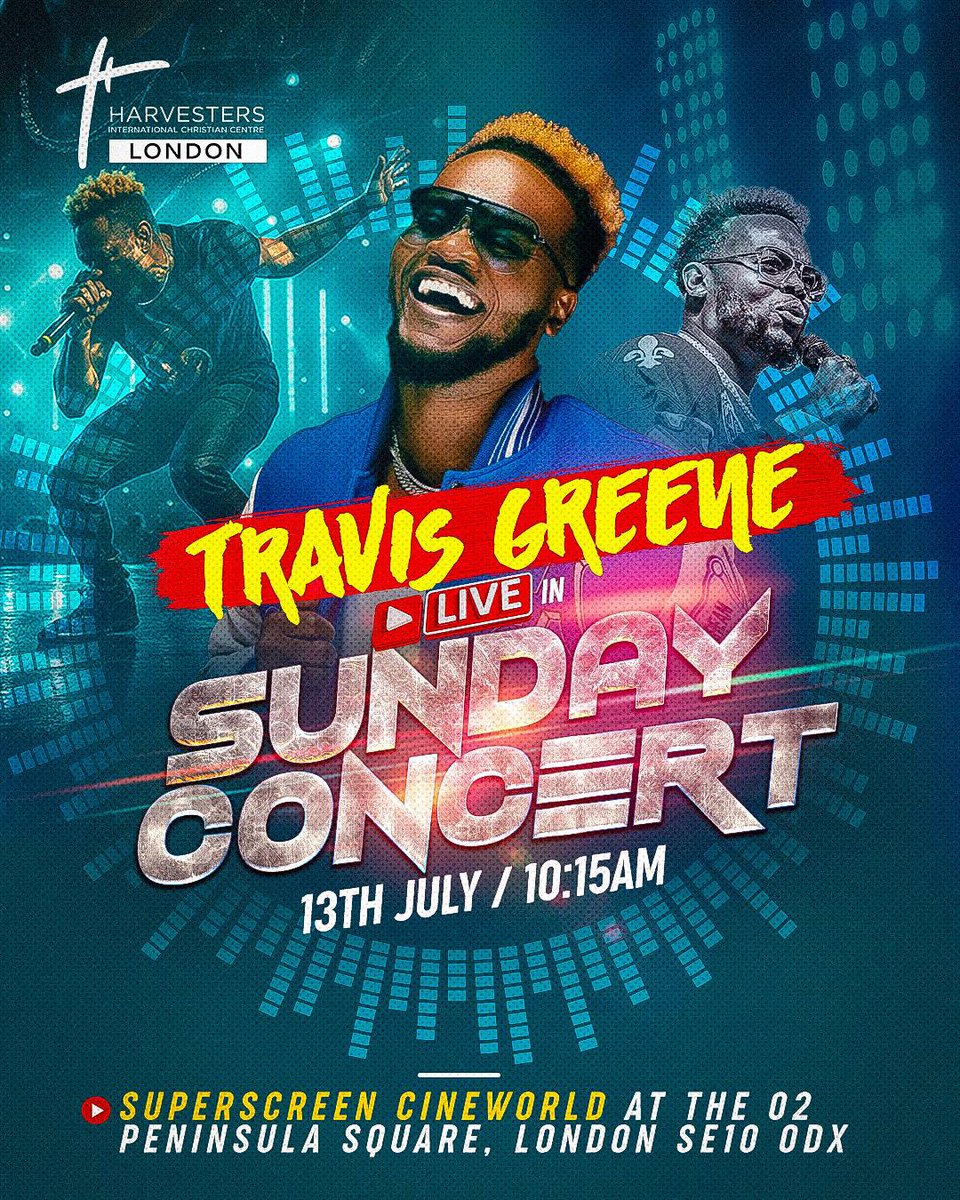 HarvestersLND's tweet photo. Travis Greene is live at Harvesters London this Sunday at the Superscreen Cineworld, O2 Peninsula Square!
Don’t just plan to come, Invite someone too. 
📍 Sunday 13th July, 10:15AM
🎟️ Free entry – register here: https://t.co/zqOM9U0Xpg

Share this with friends and family! https://t.co/Slu5Om83zb