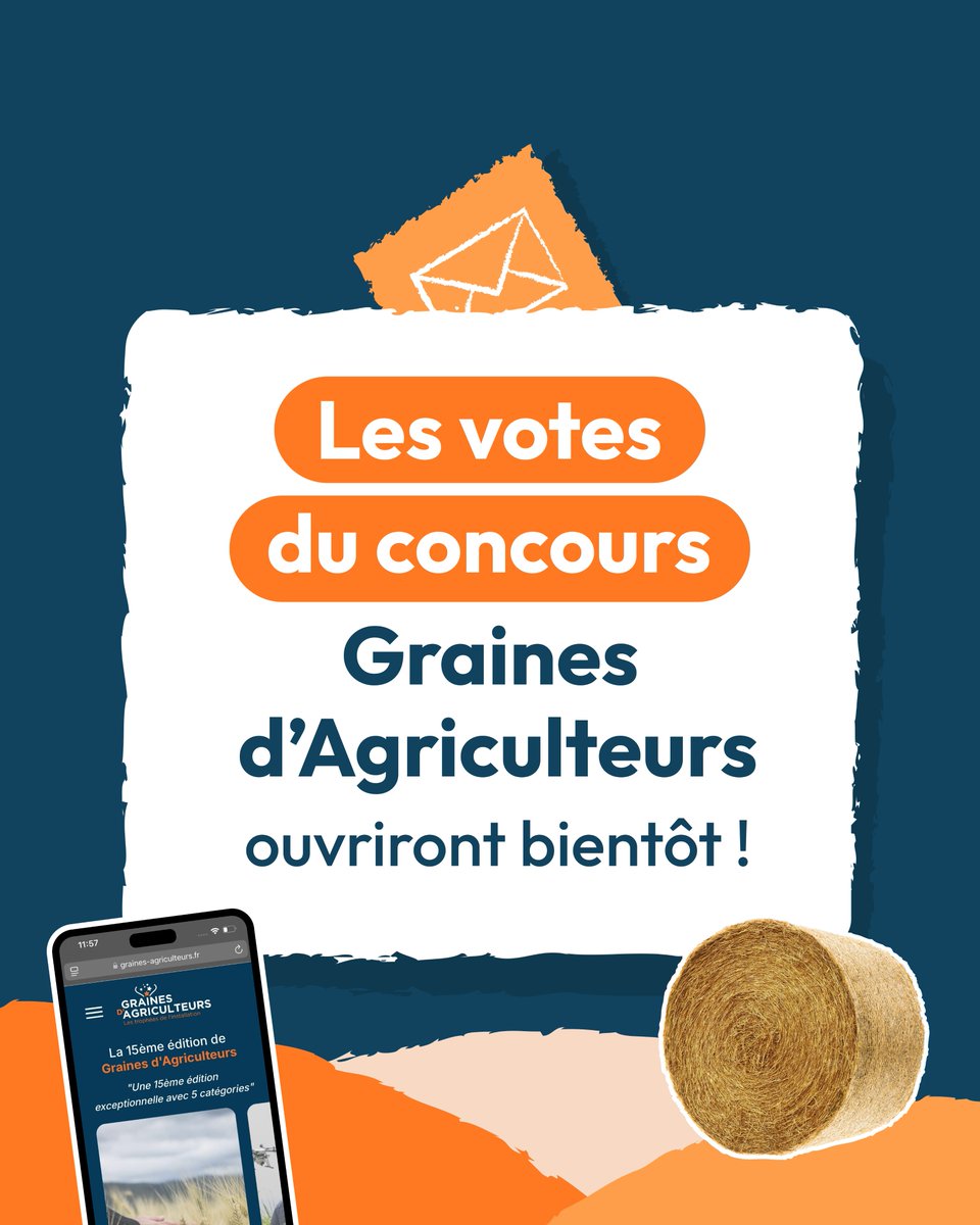 ⏰ Plus que quelques jours avant l'ouverture des votes du concours Graines d'Agriculteurs !

15 finalistes ont été sélectionnés pour représenter la nouvelle génération d’agriculteurs engagés. 🙌

Bientôt, ce sera à vous de les soutenir. Restez connectés ! 📲