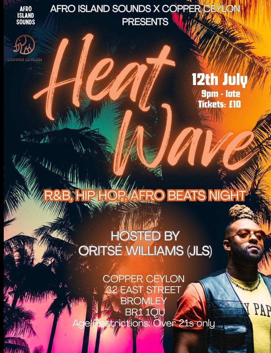 This Saturday, get ready for the 1 &amp; Only <a href="/Oritse/">Oritsé Williams</a> live! 

Get your tickets here - eventbrite.com/e/heat-wave-ho…

#event #oritse #oritsewilliams