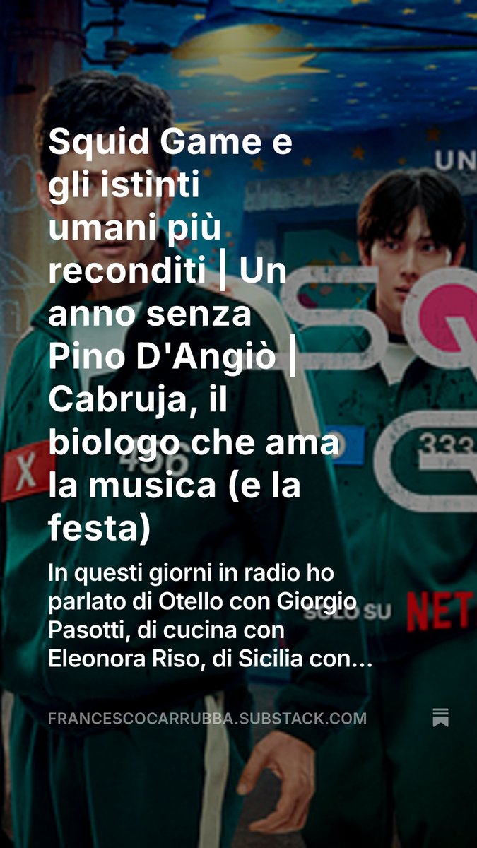 f_carrubba's tweet image. Le ultime visioni, gli ultimi ascolti… La mia newsletter Extra:

francescocarrubba.substack.com/p/squid-game-e…