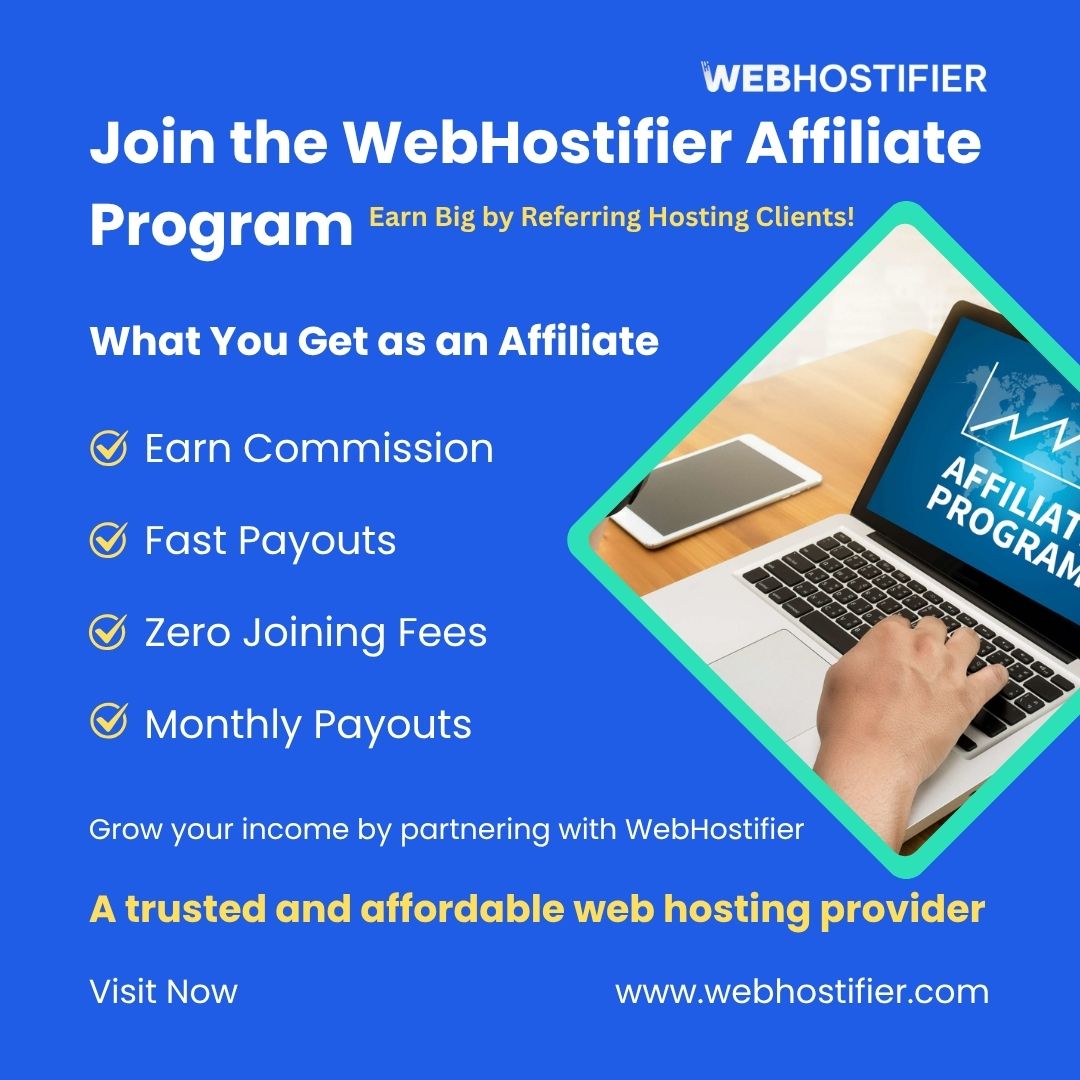 webhostifier's tweet image. Want to earn from your audience?

Join the WebHostifier Affiliate Program

✔️ Earn commission
✔️ Monthly payouts
✔️ Zero joining fees

Start earning by promoting reliable web hosting!

👉 webhostifier.com

#AffiliateMarketing #EarnOnline #WebHosting #PassiveIncome