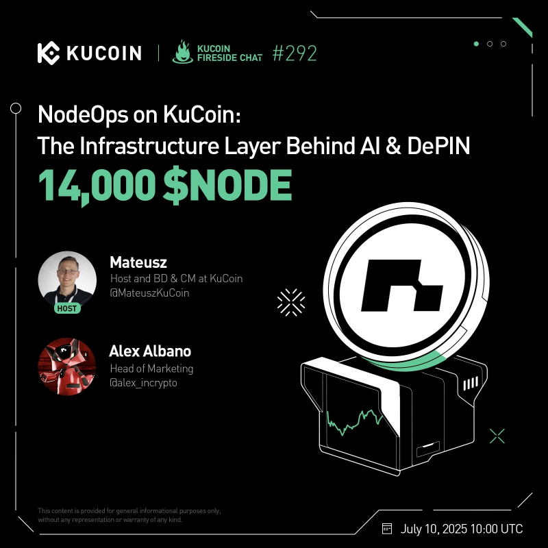kucoincom's tweet photo. 🔥 Don’t miss our #KuCoinFireSideChat with @NodeOpsHQ!

🎁 14,000 $NODE to win!
 
1. Follow @kucoincom, @NodeOpsHQ &amp; @BC_KuCoin
2. Complete Gleam form
3. Join the space: https://t.co/SOHIBPwUWP 

Show your support to $NODE on #KuCoin now⤵️
https://t.co/1SboB6p1wn