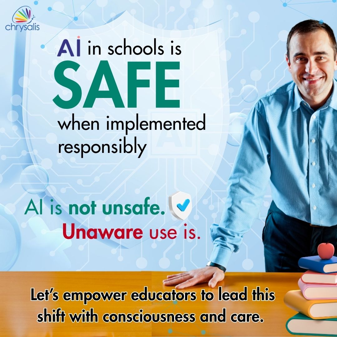 Chrysalis_world's tweet photo. AI in schools can be safe—when used responsibly.

Let’s empower teachers to lead this shift with care, clarity, and confidence.

#AIinEducation #EdTechIndia #TeacherTools #FutureOfLearning #Chrysalis https://t.co/bIPAY5sDxo