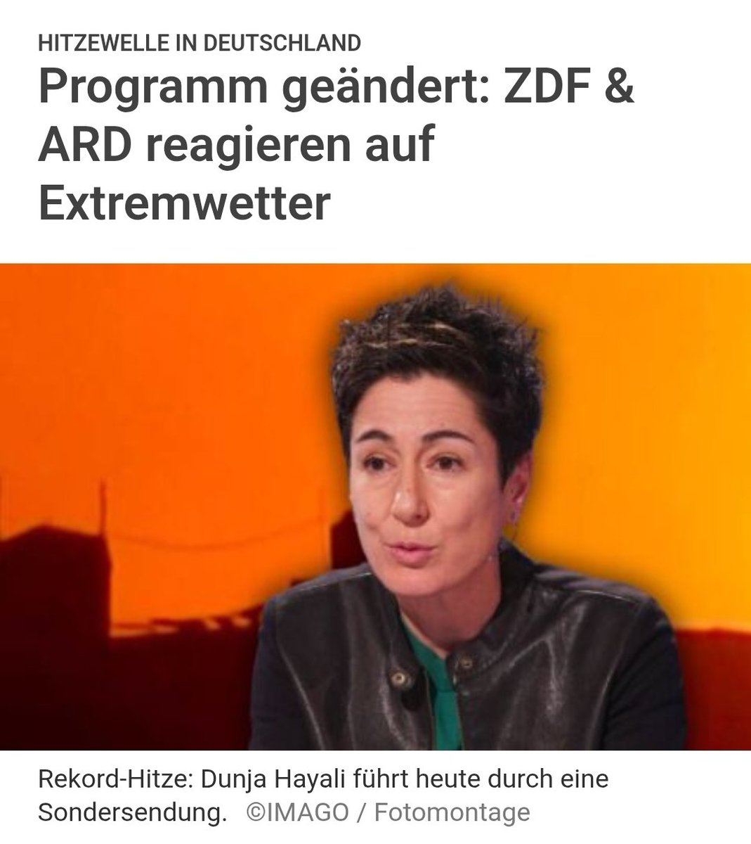 Vor einer Woche gab's Sondersendungen wegen Sommerwetter im Sommer.