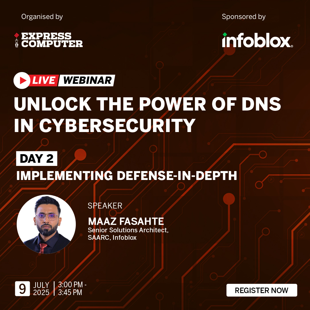 ExpComputer's tweet image. Join Maaz Fasahte, Senior Solutions Architect, SAARC, @Infoblox, share his insightful views on the topic - &apos;Implementing Defense-in-Depth&apos;, in a #LiveWebinar on &apos;Unlock the Power of DNS in Cybersecurity&apos; | Sponsored by #Infoblox

📝 Register Now: t.ly/08infX
📅…