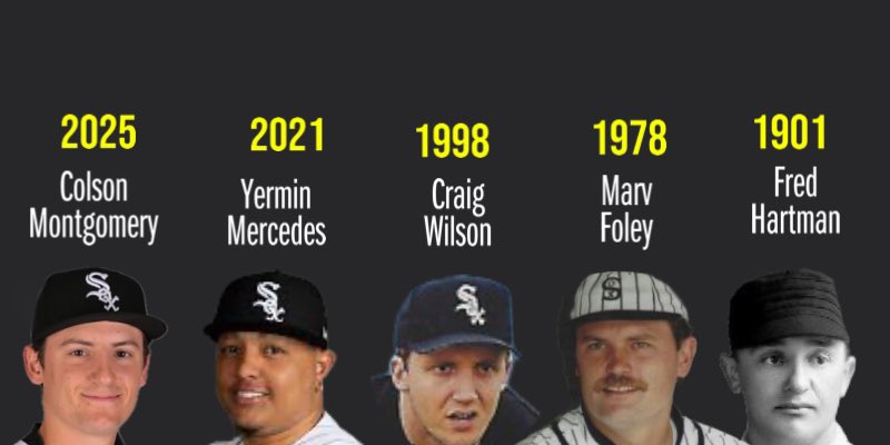 JayCuda's tweet image. in white sox history guys who had a .400+ BA/.500+ OBP thru their first 5 career games (min. 15 AB)