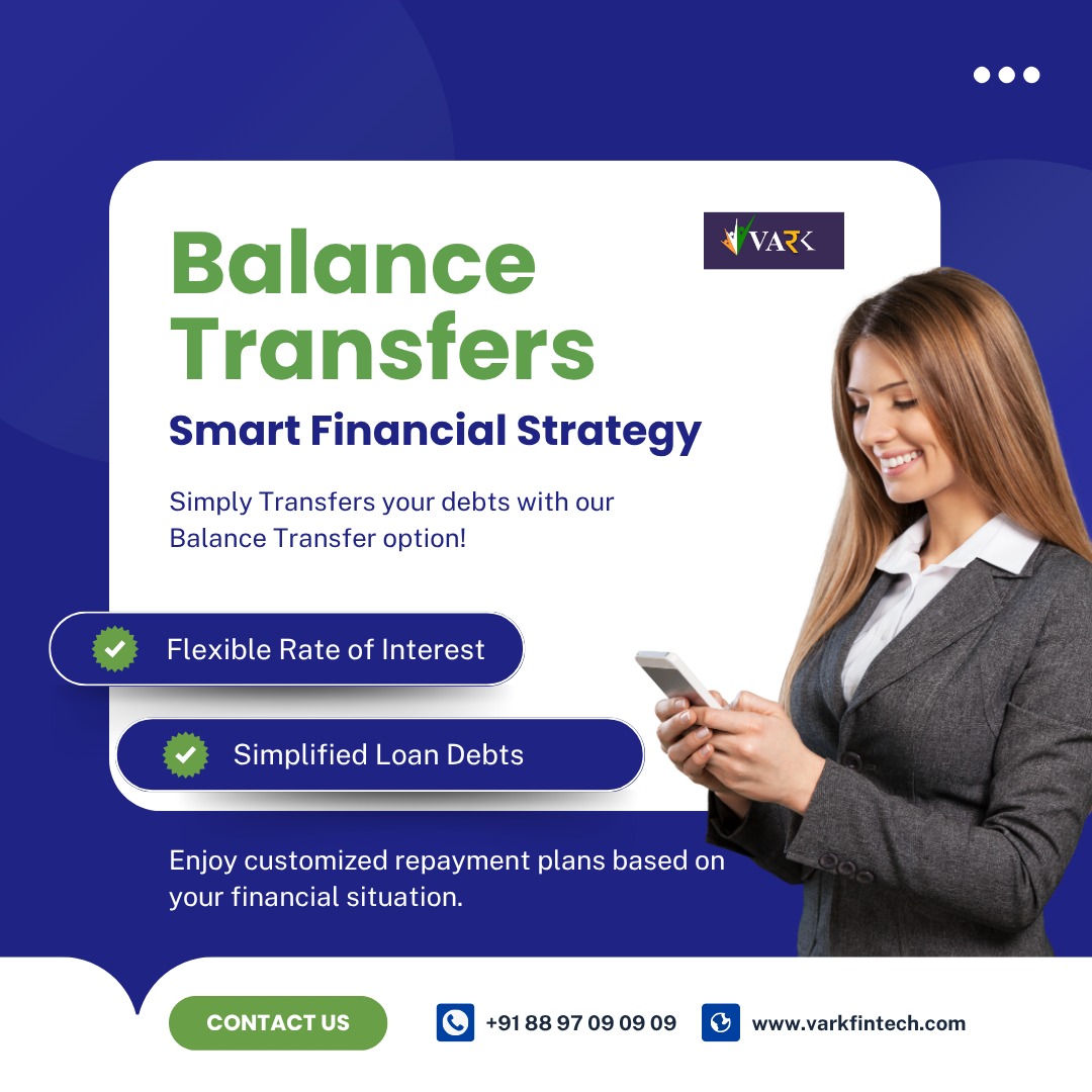VARKGROUP's tweet photo. Balance Transfer is the process of shifting your existing loan from one lender to another offering better terms — like lower interest rates, longer tenure, or reduced EMI.

If you're stuck with high interest or inconvenient terms, it’s time to switch smartly.

#BalanceTransfer https://t.co/luBUPelsmR