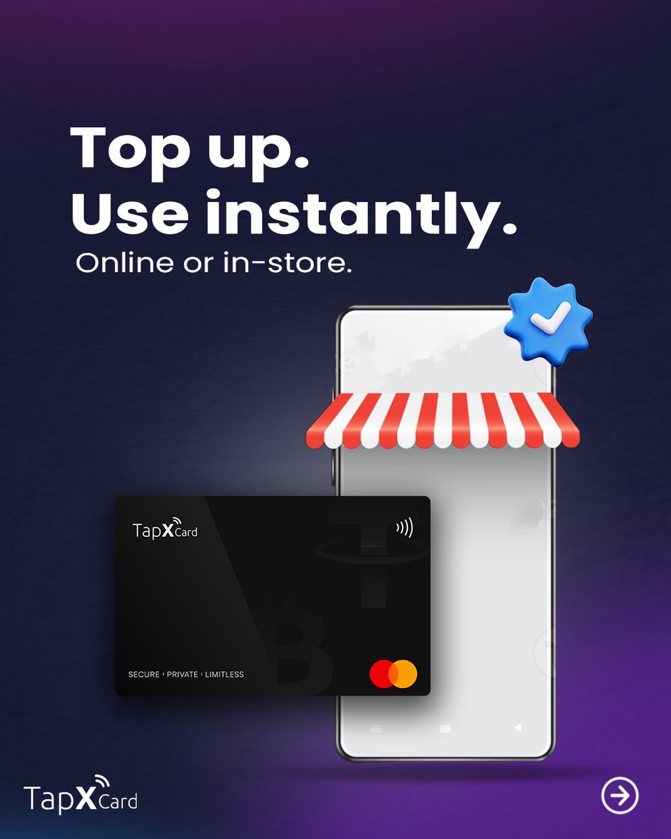 TapxCard_'s tweet image. The future of spending is here. Pay with ease using TapXCard—online, in-store, or for subscriptions. Get started today! 

#DigitalWallet #PayWithEase #SecurePayments #TapXCard #ContactlessPay #MoneyManagement #FinTech #SpendSmart #OnlineShopping #MobilePay #CashlessLife