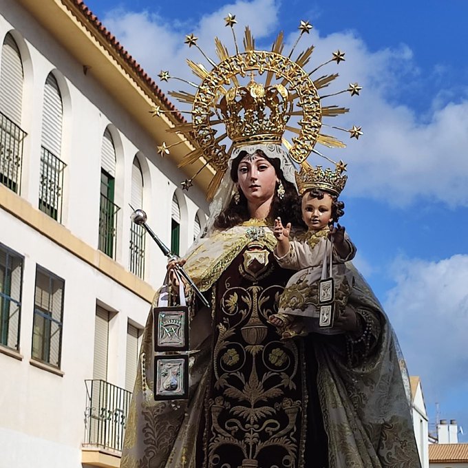 Horario e Itinerario salida procesional de la Virgen del Carmen de Puerta Nueva. Córdoba 16 de Julio del 2025