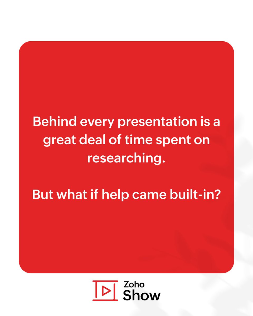 ZohoShow's tweet image. Every presentation may look polished on screen, but what really happens behind the slides? We asked our presenters at Zoho what slows them down the most. Their answers? All too relatable.
And that’s exactly what inspired what’s coming next.
Stay tuned!