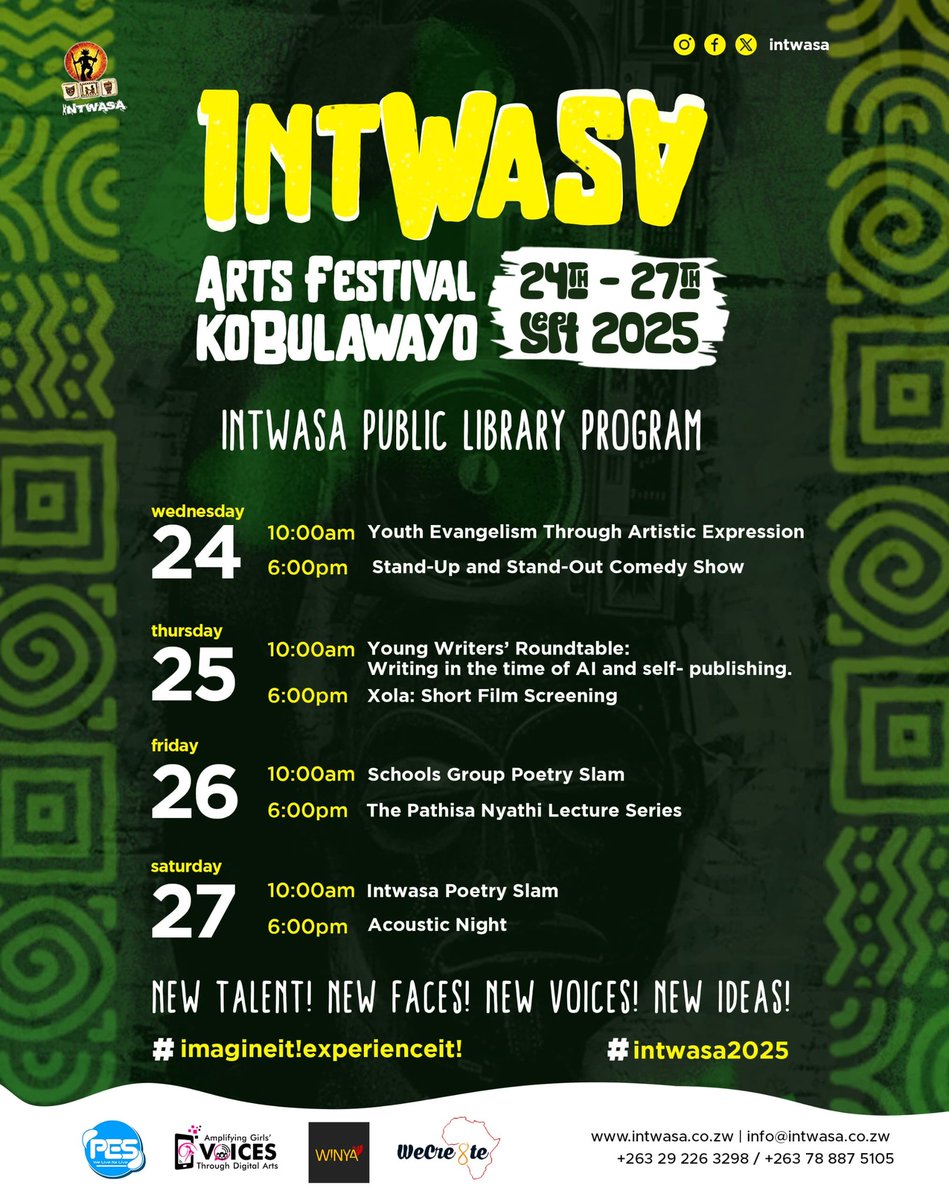 This is our first program focusing mostly on youth and young talents. These are the events the "Friends of Intwasa" are supporting this year. You can still support the festival. Repost for awareness!