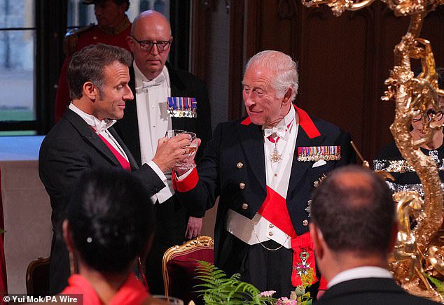 Patricia🇬🇧 (@patricia344130) on Twitter photo I was sickened by the rolling out of the red carpet & state banquet for this little French parasite.
A useless King. 
He’s a woke fool.
Both referring to illegal migrants as ‘irregular’
FFS.
No problems when you’re living in a Royal bubble. 
We’re done for. I was sickened by the rolling out of the red carpet & state banquet for this little French parasite.
A useless King. 
He’s a woke fool.
Both referring to illegal migrants as ‘irregular’
FFS.
No problems when you’re living in a Royal bubble. 
We’re done for.