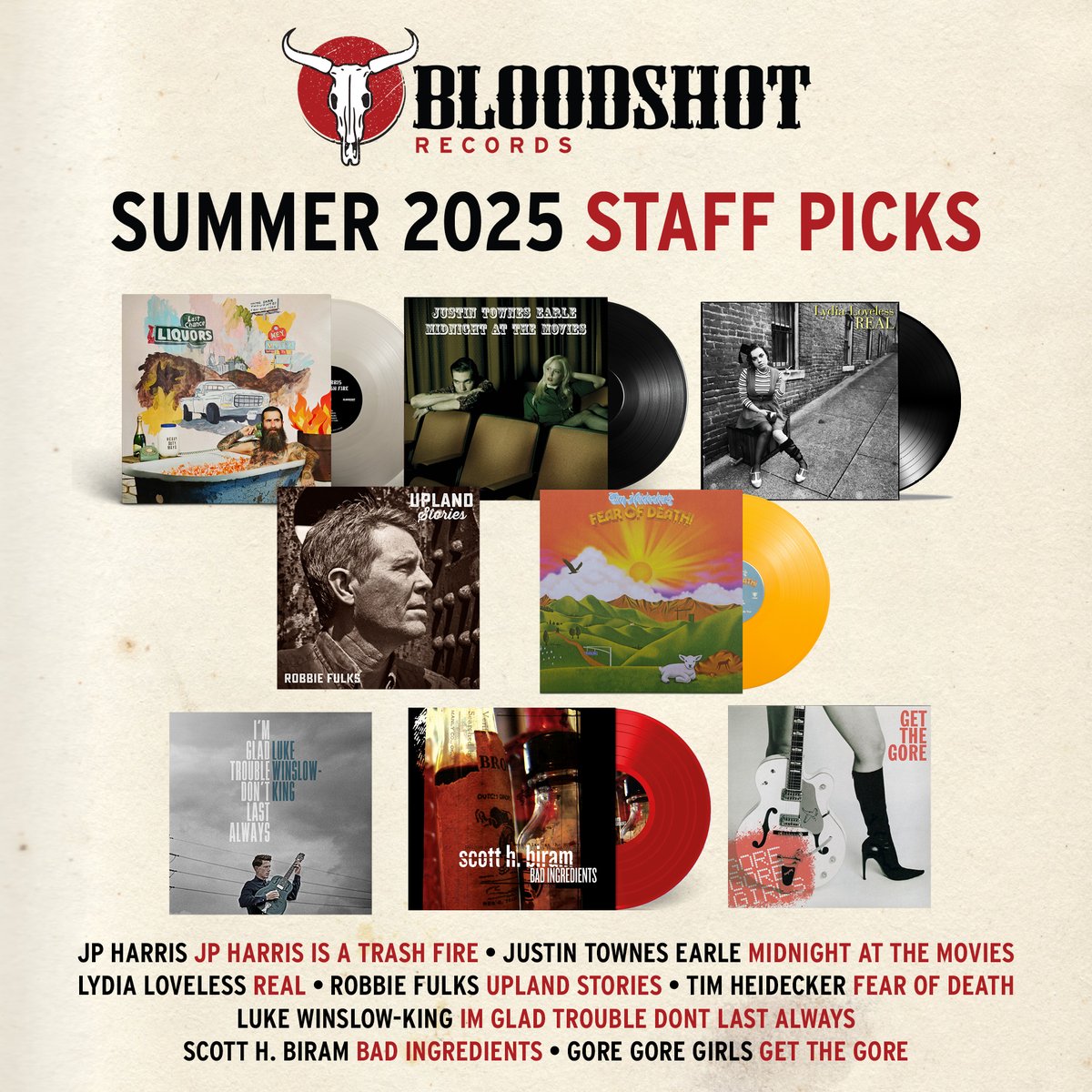 BSHQ's tweet image. Bloodshot Summer 2025 Staff Picks ❤