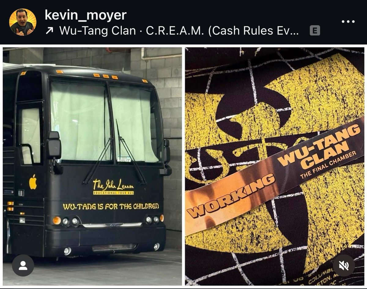 "working" on my week off from work. <a href="/lennonbus/">John Lennon Bus</a> thanks for having me!
WU TANG IS FOR THE CHILDREN! <a href="/WuTangClan/">Wu Tang Clan</a>  4EVA