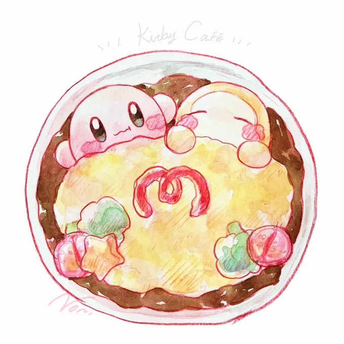 カービィカフェのワドルディオムライス可愛すぎるな〜
