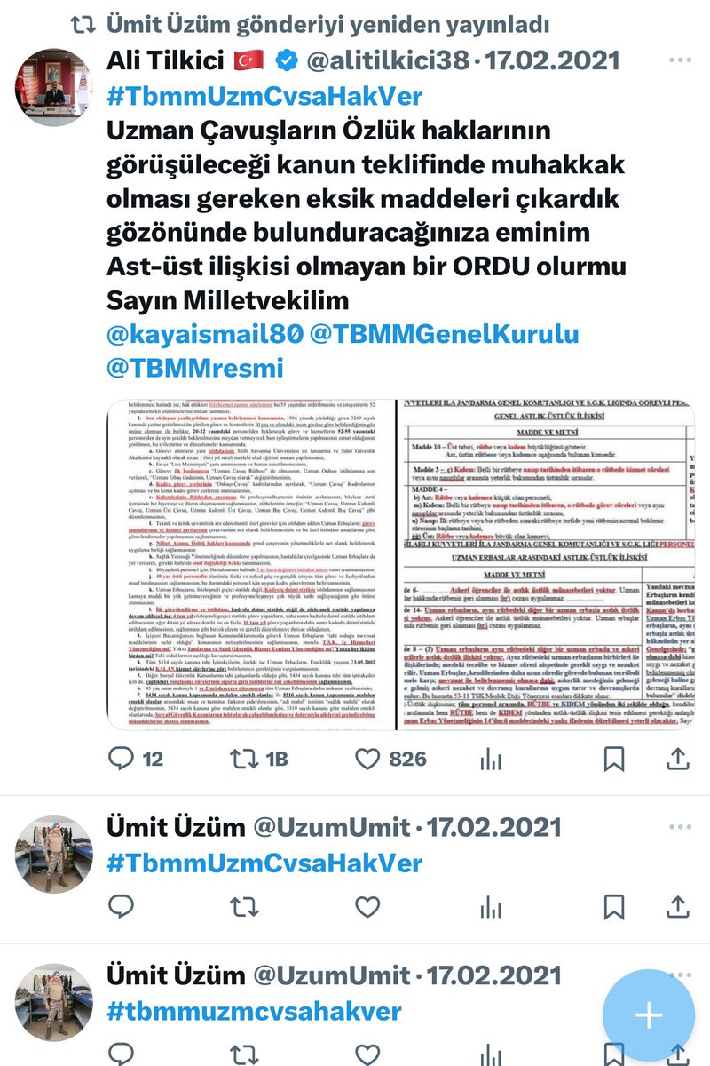 Ali Tilkici 🇹🇷 (@alitilkici38) on Twitter photo Şehit #UzmanÇavuş Ümit Üzüm evvelce şehadete eren yiğitler gibi özlük haklarını istiyor.
Duymayacakmısınız
Bu ses artık Cennette
Şehadete eren kahramanların hepsi gözü açık gitti beklenti içinde haklarını alamadan gitti.
<a href="/RTErdogan/">Recep Tayyip Erdoğan</a>
<a href="/Akparti/">AK Parti</a>
<a href="/tcsavunma/">T.C. Millî Savunma Bakanlığı</a>
<a href="/TC_icisleri/">T.C. İçişleri Bakanlığı</a> Şehit #UzmanÇavuş Ümit Üzüm evvelce şehadete eren yiğitler gibi özlük haklarını istiyor.
Duymayacakmısınız
Bu ses artık Cennette
Şehadete eren kahramanların hepsi gözü açık gitti beklenti içinde haklarını alamadan gitti.
<a href="/RTErdogan/">Recep Tayyip Erdoğan</a>
<a href="/Akparti/">AK Parti</a>
<a href="/tcsavunma/">T.C. Millî Savunma Bakanlığı</a>
<a href="/TC_icisleri/">T.C. İçişleri Bakanlığı</a>