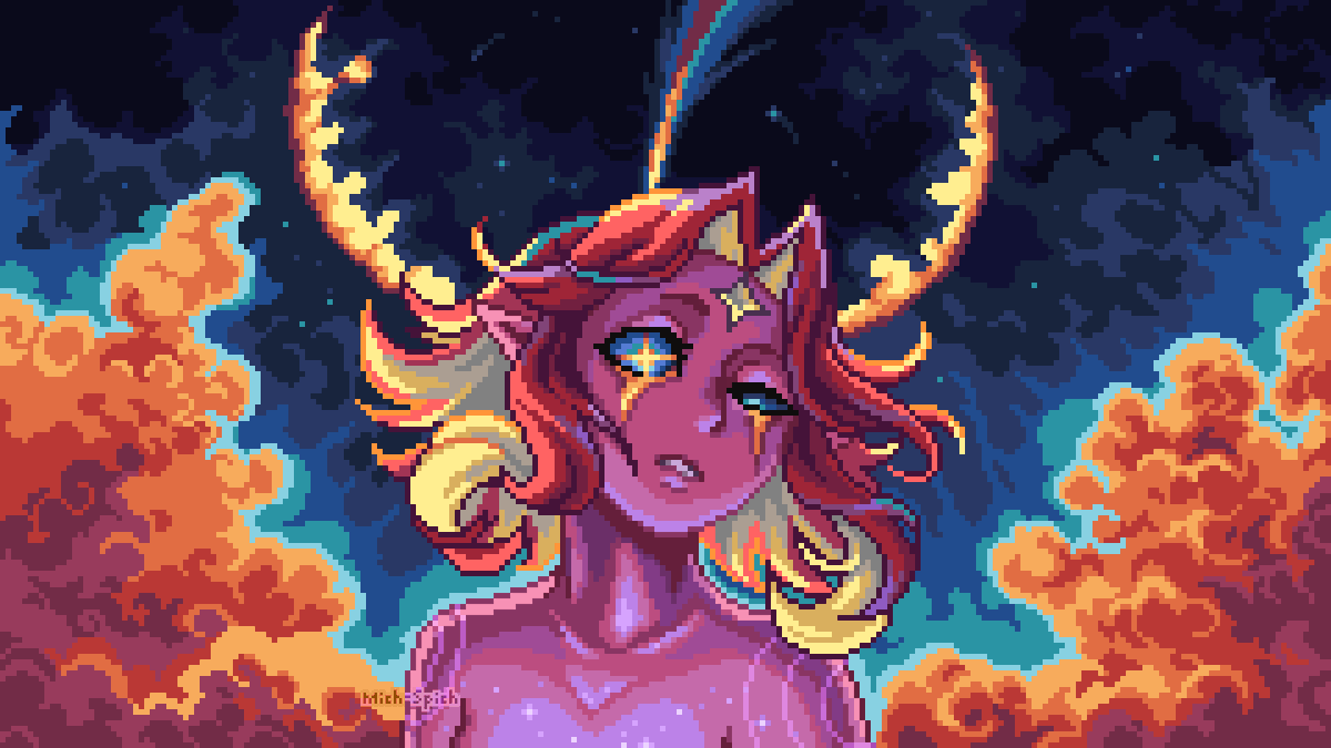 MichSpich's tweet image. I&apos;m late to #PortfolioDay!  
Hello, I am a pixel landscape/ character artist😁