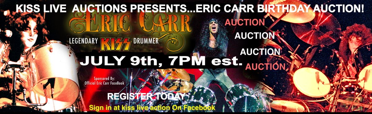 Join Us today July 9, 7PM est on FaceBook Group
KISS LIVE AUCTION. HOPE TO SEE YA THERE.