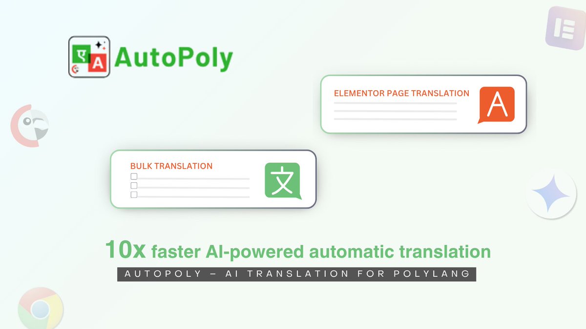 cool_plugins's tweet image. AutoPoly – AI Translation for Polylang just got even better!
Now available in a Pro version!
Translate your WordPress site 10X faster using AI-powered automatic translators.
Try AutoPoly – AI Translation for Polylang👇
coolplugins.net/product/autopo…