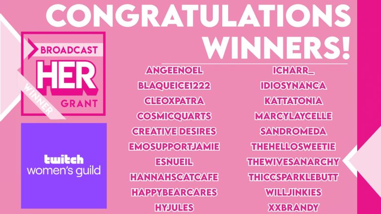 1,000 Dreams Fund Announces <a href="/Twitch/">Twitch</a> Women’s Guild #BroadcastHER Grant Winners for 2025! Did you miss it?

1,000 Dreams Fund’s incredible #BroadcastHER Initiative, which funds women and femmes in content creation, has supported hundreds of dreams since the initiative’s launch in