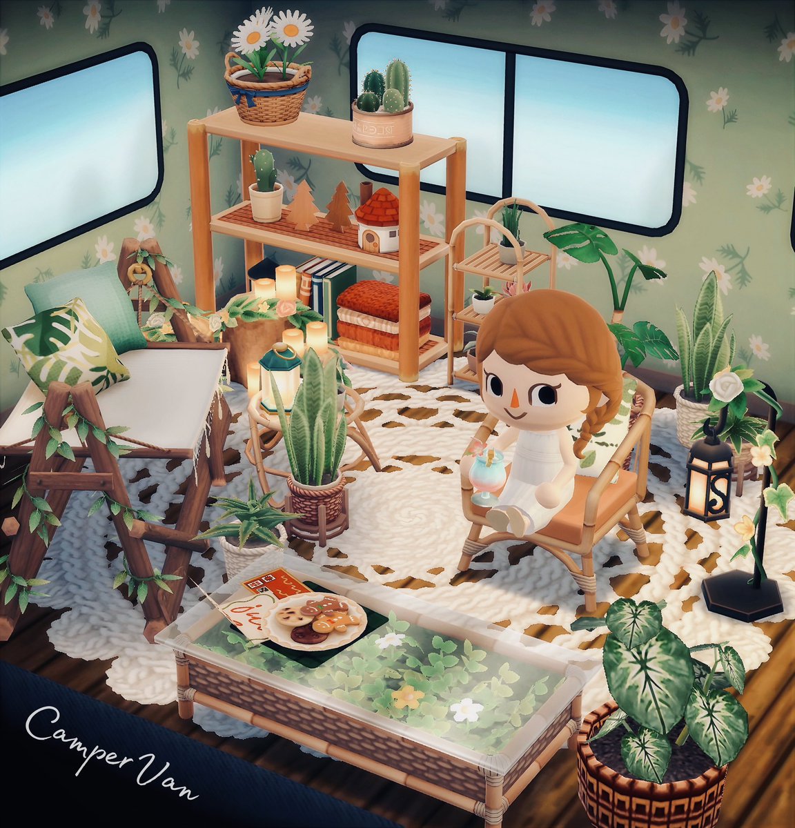chitosecozy's tweet image. ずっと手付かずで放置していたキャンピングカーを好みの部屋にしてみた🪴
#ポケ森
#ポケ森コンプリート
#ACPC