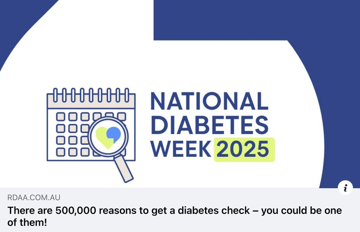 If you never, never go you'll never, never know... if you are 1 of 500,000 Aussies unaware they have Type 2 Diabetes. National Diabetes Week starts Sunday &amp; we're urging rural Aussies to get checked by their doc. bit.ly/4lGHwSe #auspol #medtwitter #NationalDiabetesWeek