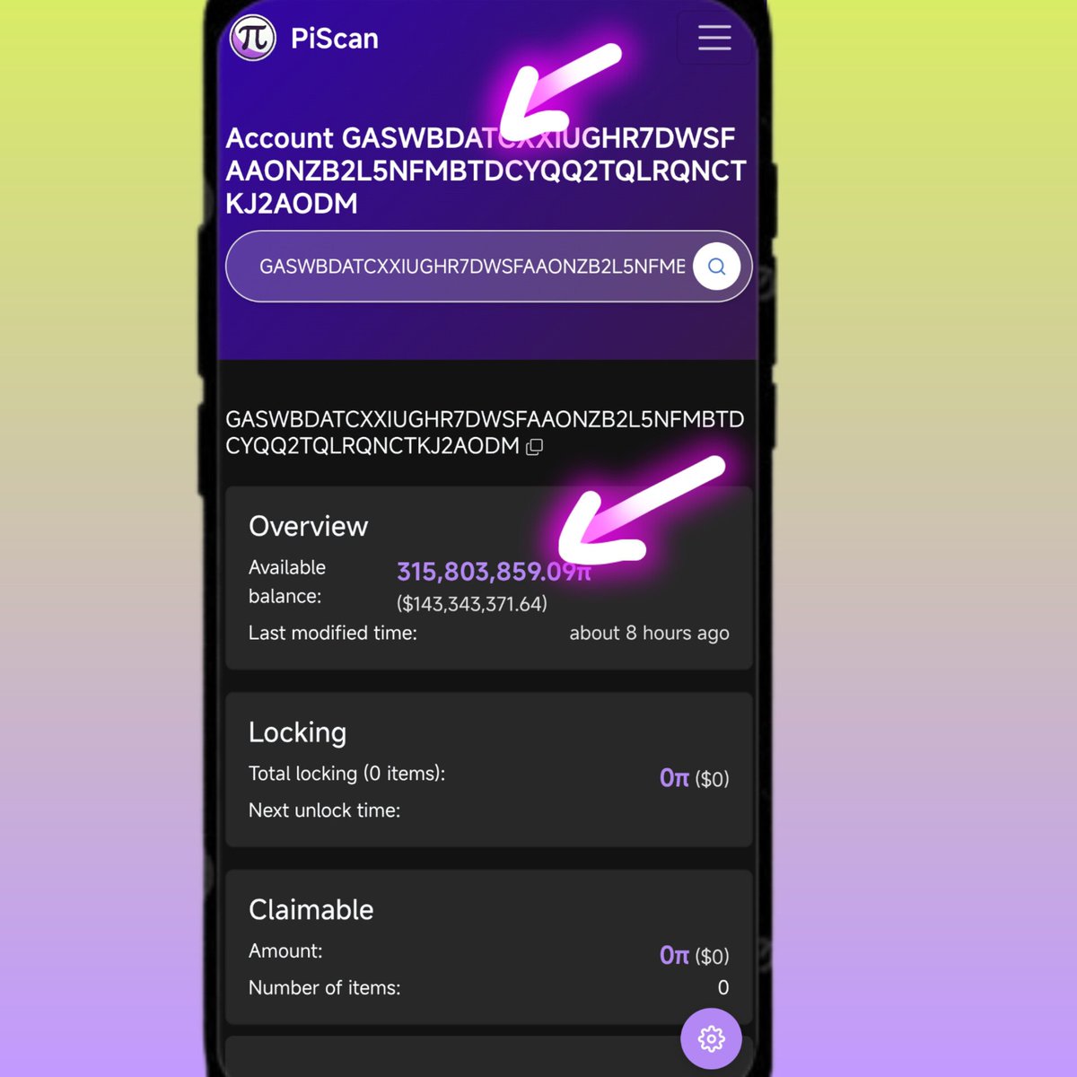 While most Pioneers are selling their unlocked $PI, this wallet is silently accumulating &amp; absorbing the sell pressure like a pro.

💰 Smart money moves quietly.

📦 Accumulated: 315M+ $PI
💵 Worth: $143,000,000+

🔍 Wallet Address:
GASWBDATCXXIUGHR7DWSFAAONZB2L5NFMBTDCYQQ2T...