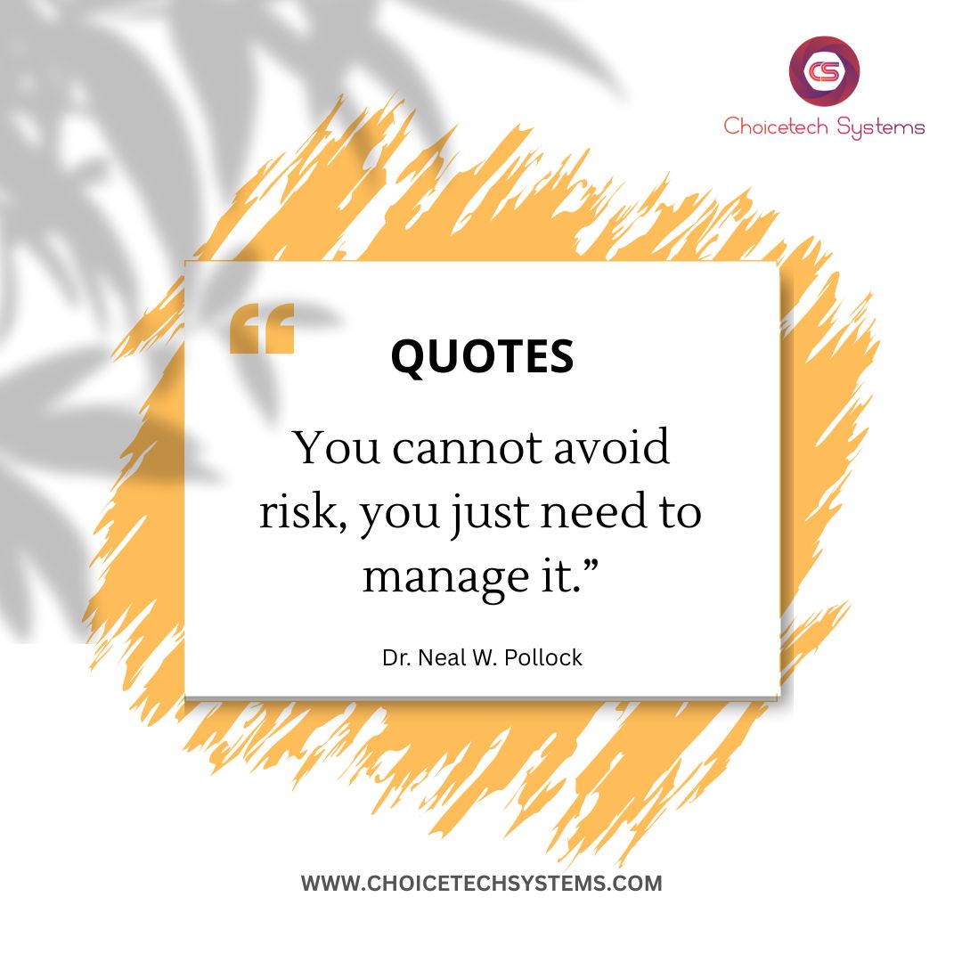 ChoicetechSyst1's tweet image. You cannot avoid risk, you just need to manage it.

#TakeRisk #BusinessQuotes #Quotes #thoughts #successquotes #choicetechsystems