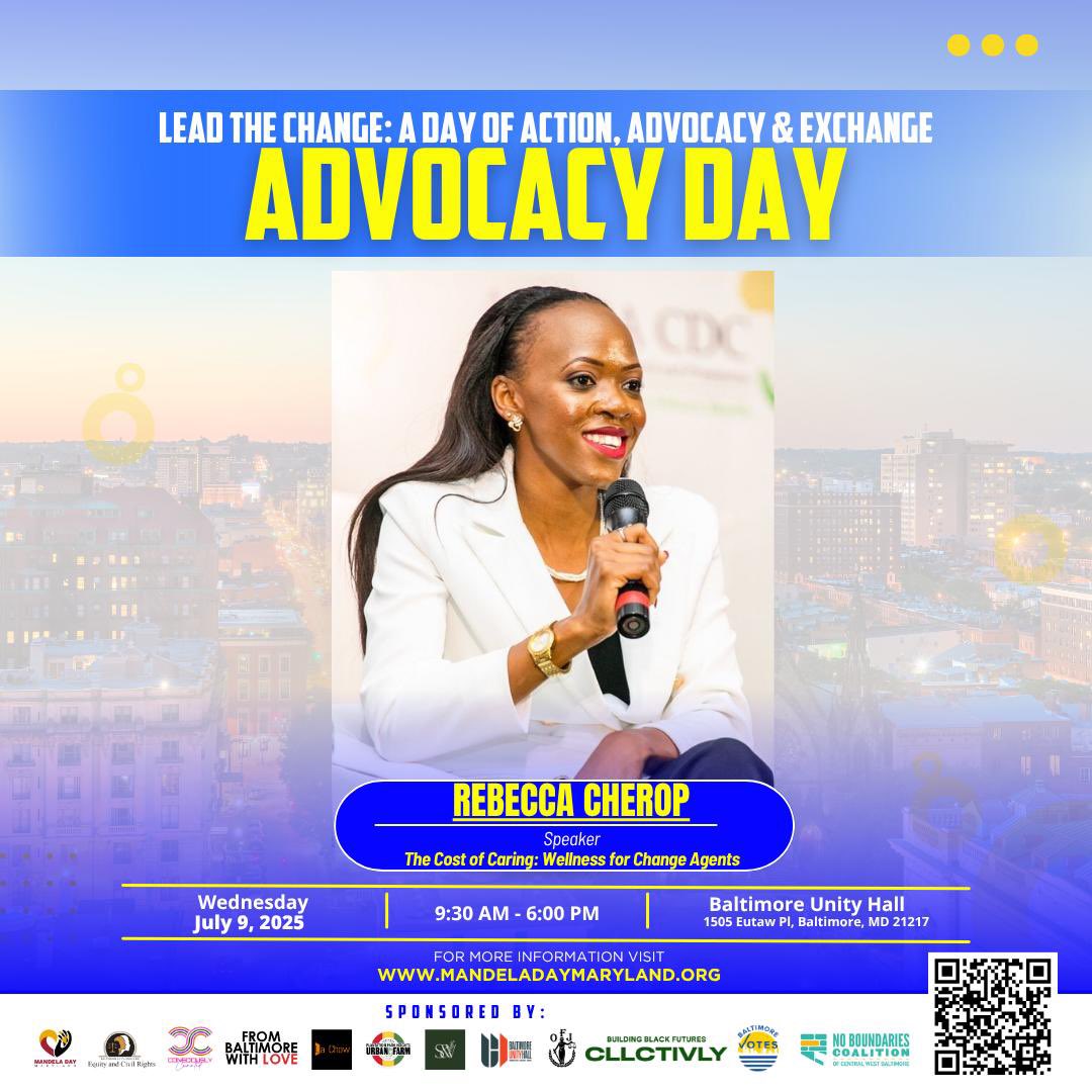 Rebecca Cherop (@rebeccacherop_) on Twitter photo Today, I have the honor of facilitating a powerful session in the heart of Baltimore, Maryland at βAdvocacy Day: Lead the Change - A Day of Action, Advocacy & Exchange.β
As part of my journey in the <a href="/WashFellowship/">MandelaWshFellowship</a> at University of Maryland, Baltimore County, Iβll be speaking on Today, I have the honor of facilitating a powerful session in the heart of Baltimore, Maryland at βAdvocacy Day: Lead the Change - A Day of Action, Advocacy & Exchange.β
As part of my journey in the <a href="/WashFellowship/">MandelaWshFellowship</a> at University of Maryland, Baltimore County, Iβll be speaking on