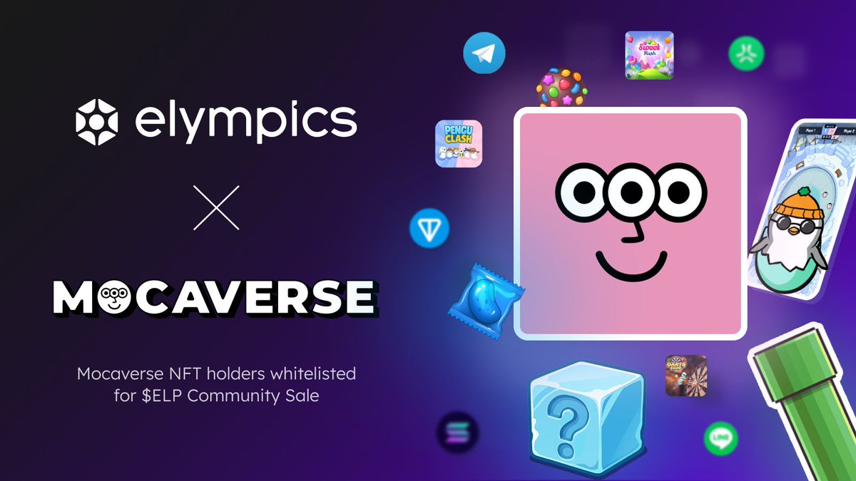 Elympics (@elympics_ai) on Twitter photo We teamed up with <a href="/Moca_Network/">Mocaverse💼🪐</a> - one of our earliest supporters, helping to shape the Play2Win future.
To celebrate, all Mocaverse NFT holders will be whitelisted for the $ELP Community Sale.
Welcome to the new wave of entertainment. 🌊 We teamed up with <a href="/Moca_Network/">Mocaverse💼🪐</a> - one of our earliest supporters, helping to shape the Play2Win future.
To celebrate, all Mocaverse NFT holders will be whitelisted for the $ELP Community Sale.
Welcome to the new wave of entertainment. 🌊