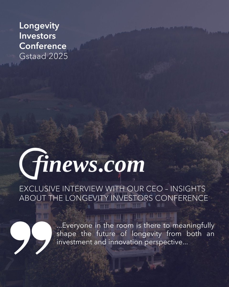 Longevity_Inv's tweet image. 📢 Longevity Investors Conference featured in Finews!
In a recent interview with @finews_ch, our CEO Lucia Kupcova shares why LIC has become the must-attend event for serious longevity investors; and answers the following questions:
❓ What makes Switzerland — and Gstaad in…