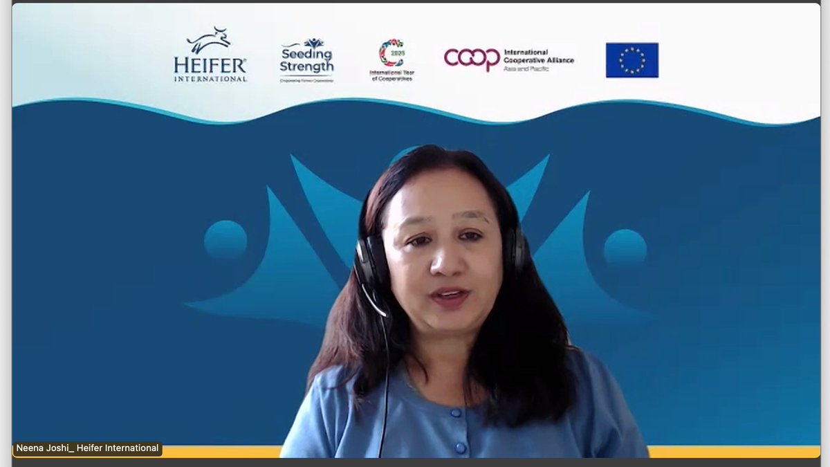 ICAAPAC's tweet photo. 🌾“To reset #FoodSystems, we must center smallholder #farmers. Forming #cooperatives amplifies their voice, profit & market access.” – Ms. Neena Joshi, SVP @heifer_asia
#Coops boost bargaining power; build a more inclusive, farmer-focused future.
#SeedingStrength #IYC2025 https://t.co/Sw1oappc16