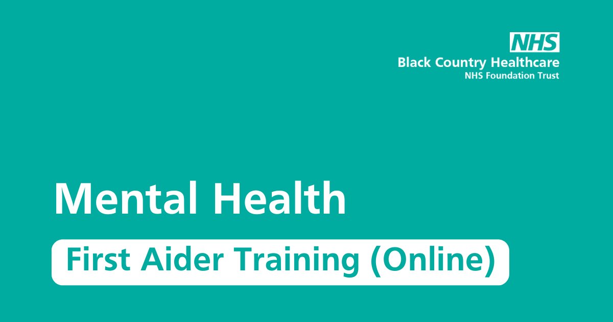 BCHFT - Black Country Healthcare Foundation Trust (@blackcountrynhs) on Twitter photo Become a certified Mental Health First Aider – enrol today!
📅Tuesday 7 October, Wednesday 8 October, Tuesday 14 October and Wednesday 15 October 2025
⏰ 9:30am–1:30pm
📍Online
✉️For further information and costs, please contact: bchft.mhfaenquiries@nhs.net. Become a certified Mental Health First Aider – enrol today!
📅Tuesday 7 October, Wednesday 8 October, Tuesday 14 October and Wednesday 15 October 2025
⏰ 9:30am–1:30pm
📍Online
✉️For further information and costs, please contact: bchft.mhfaenquiries@nhs.net.