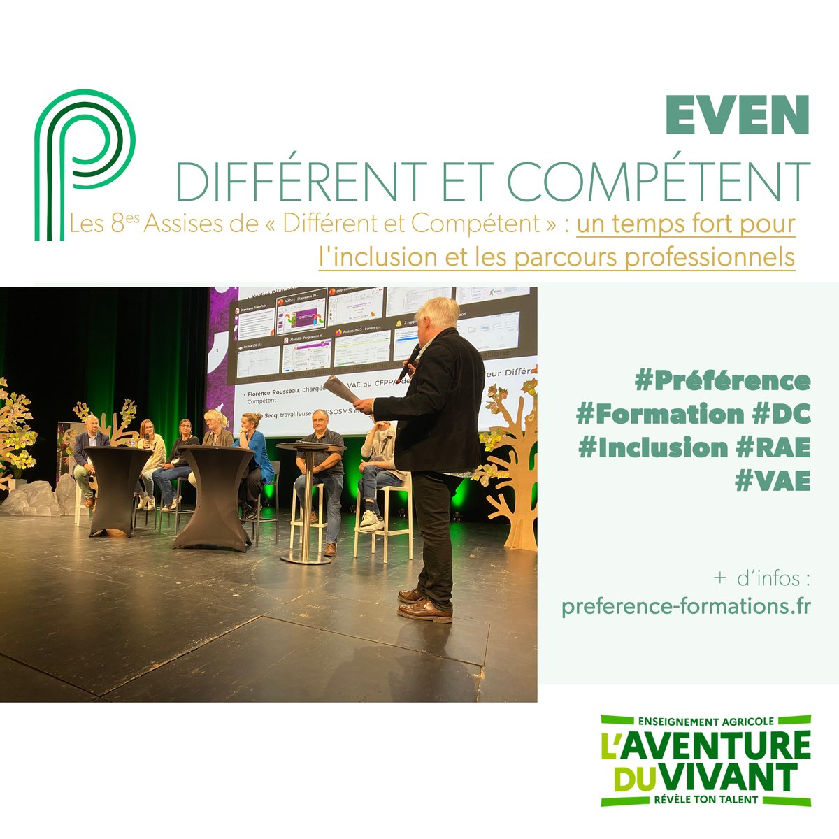 Prfrence3's tweet photo. Les 8es Assises de « Différent et Compétent » : un temps fort pour l'inclusion et les parcours professionnels Du 19 au 21 mai 2025 se sont tenues à Lille les assises de l’association Différent et Compétent, partenaire de Préférence et engagée aux côtés des #ESAT. https://t.co/tmhzASmZQR
