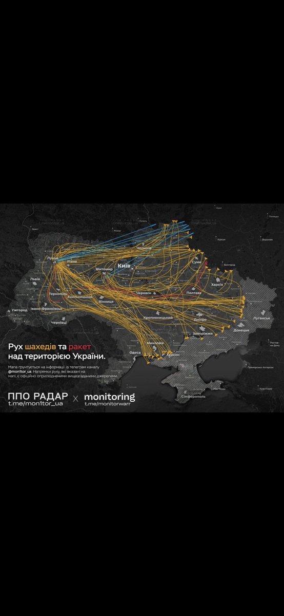 OhmTatjana's tweet image. Der Himmel über der Ukraine letzte Nacht. Mehr als 700 Drohnen, 7 Cruise Missiles und 6 Kinshals hat Russland abgefeuert. Laut 🇺🇦Generalstab wurde ein Großteil abgefangen oder jammed, nur zu den 6 Kinshals gibt im es Moment keine Details. Die können auch nur von Patriots…