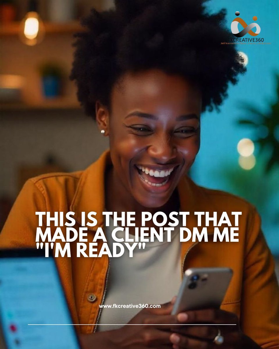 This is the post that made a client DM me "I'm ready." 📝🔥

Not a fancy ad.
Not a viral reel.
Just a clear message to the right person at the right time.

#ContentThatConverts #FKCreative360 #VisibilityMatters #GetClientsOnline #BookToBusiness #SocialMediaMarketing