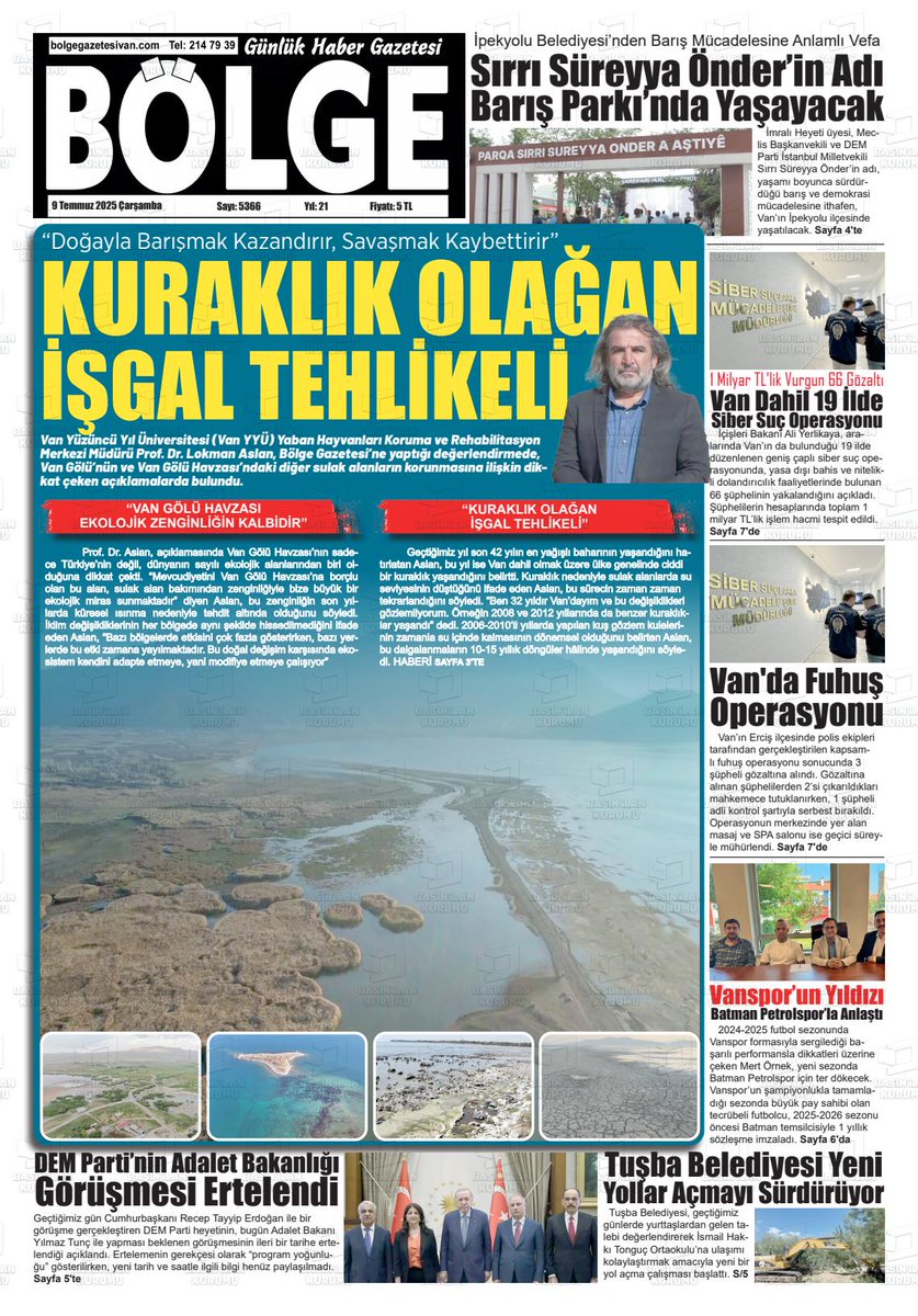 09.07.2025 TARİHLİ MANŞETİMİZ.