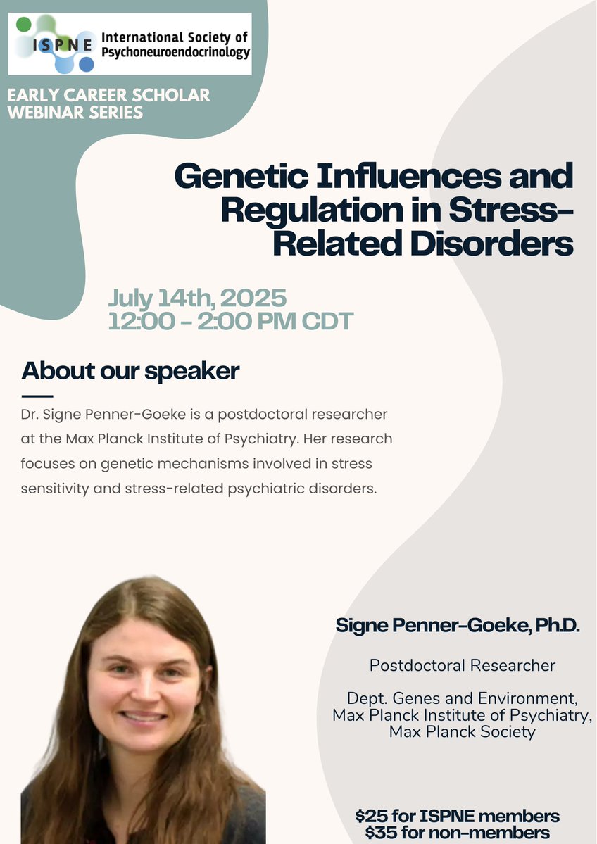 ISPNE's tweet image. There are still spots available! Don't miss your opportunity to learn from Dr. Signe Penner-Goeke.
Register: ispne.net/early-career-s…