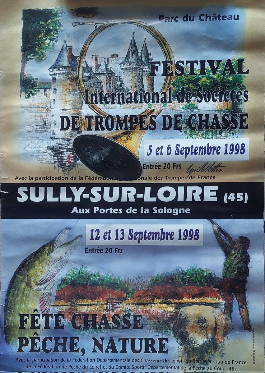 ericdoumas's tweet photo. J'ai retrouvé de nombreuses affiches originales anciennes qui concernent la trompe de chasse.
Je vous partage celles-ci qui rappelleront des souvenirs à certains d'entre nous.
#trompedechasse #FITF Fédération Internationale des Trompes de France https://t.co/6ofsFmJvDc