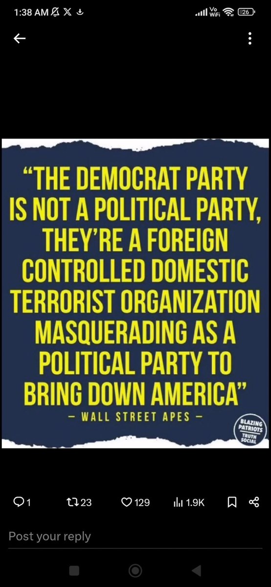 You could substitute parliament for democrat party and this would apply in the UK.