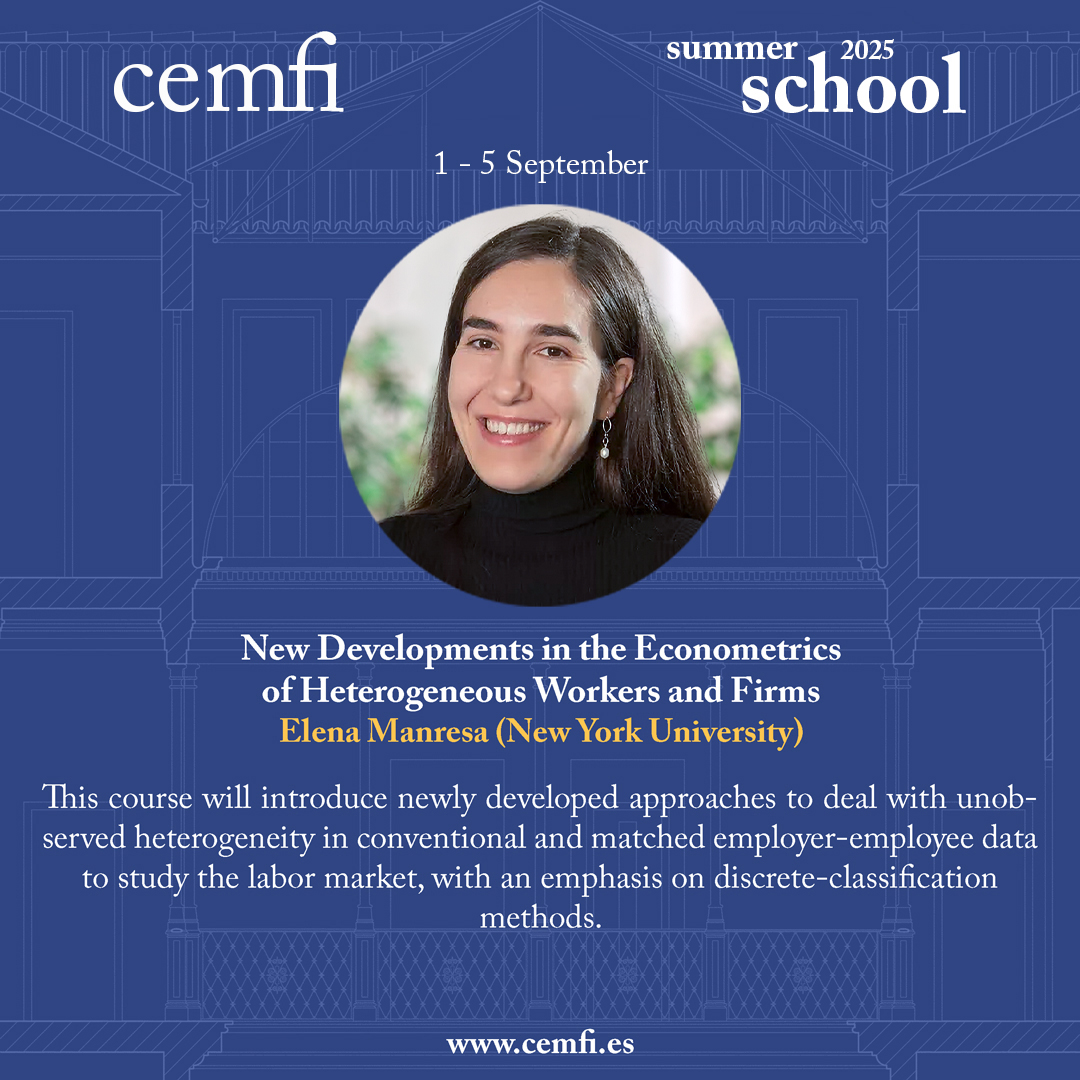 CEMFInews's tweet image. 🚨 Last call! 🚨
There are still available slots in the following course of the CEMFI Summer School 2025. Take the chance and apply now... bring your knowledge to the frontier in one week!
cemfi.es/programs/css/c…