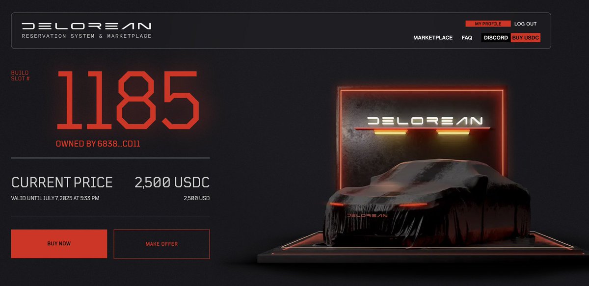 🚘 What if the car of the future wasn’t just futuristic — but on-chain too?
Introducing the world's first tokenized vehicle by <a href="/DeLoreanlabs/">DeLorean Labs 🔜 APEFEST x COMPLEXCON 2025</a>, built on <a href="/SuiNetwork/">Sui</a> 💧

✅ Real-world utility
✅ Reservation system on-chain
✅ $DMC powers it all

This isn't sci-fi. It's happening.