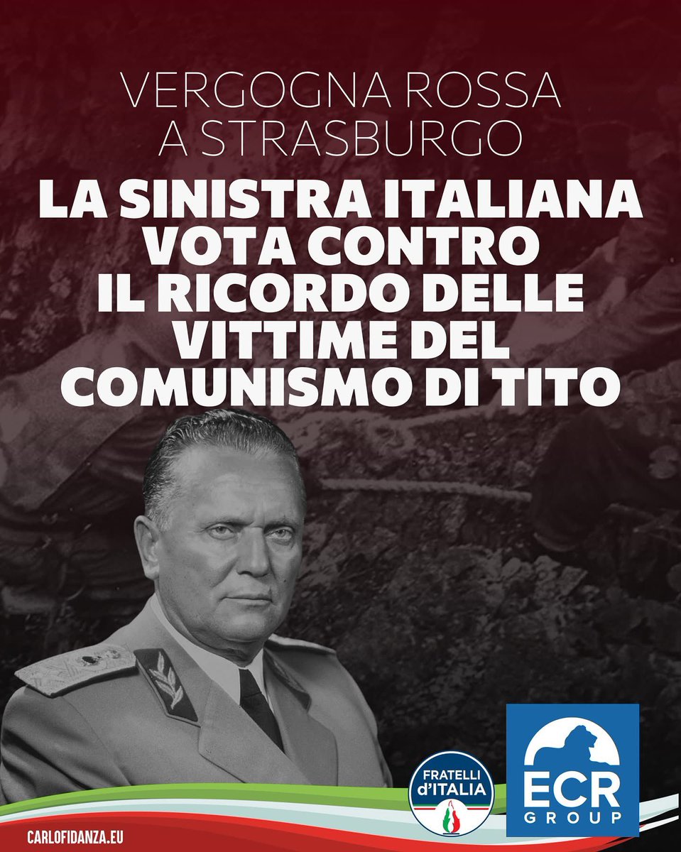 Francesca Totolo (@fratotolo2) on Twitter photo Lâeuroparlamentare <a href="/FidanzaCarlo/">Carlo Fidanza Ů</a>
âOggi a Strasburgo, la sinistra italiana ha mostrato il suo vero volto: durante il voto sulla condanna dei crimini perpetrati dai partigiani comunisti e dal regime di Tito in Slovenia, passata grazie al sostegno delle destre europee, gli Lâeuroparlamentare <a href="/FidanzaCarlo/">Carlo Fidanza Ů</a>
âOggi a Strasburgo, la sinistra italiana ha mostrato il suo vero volto: durante il voto sulla condanna dei crimini perpetrati dai partigiani comunisti e dal regime di Tito in Slovenia, passata grazie al sostegno delle destre europee, gli