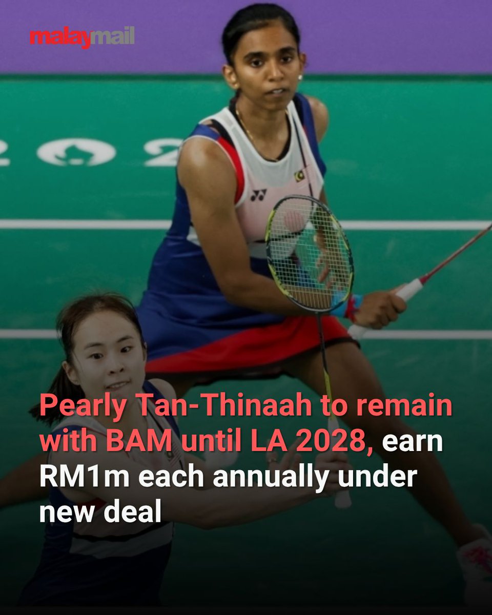 National women’s doubles pair Pearly Tan and M. Thinaah are set to receive a package worth RM1 million each per year after agreeing to sign a new contract with the Badminton Association of Malaysia (BAM).

Berita Harian reported that the offer had been decided during a BAM