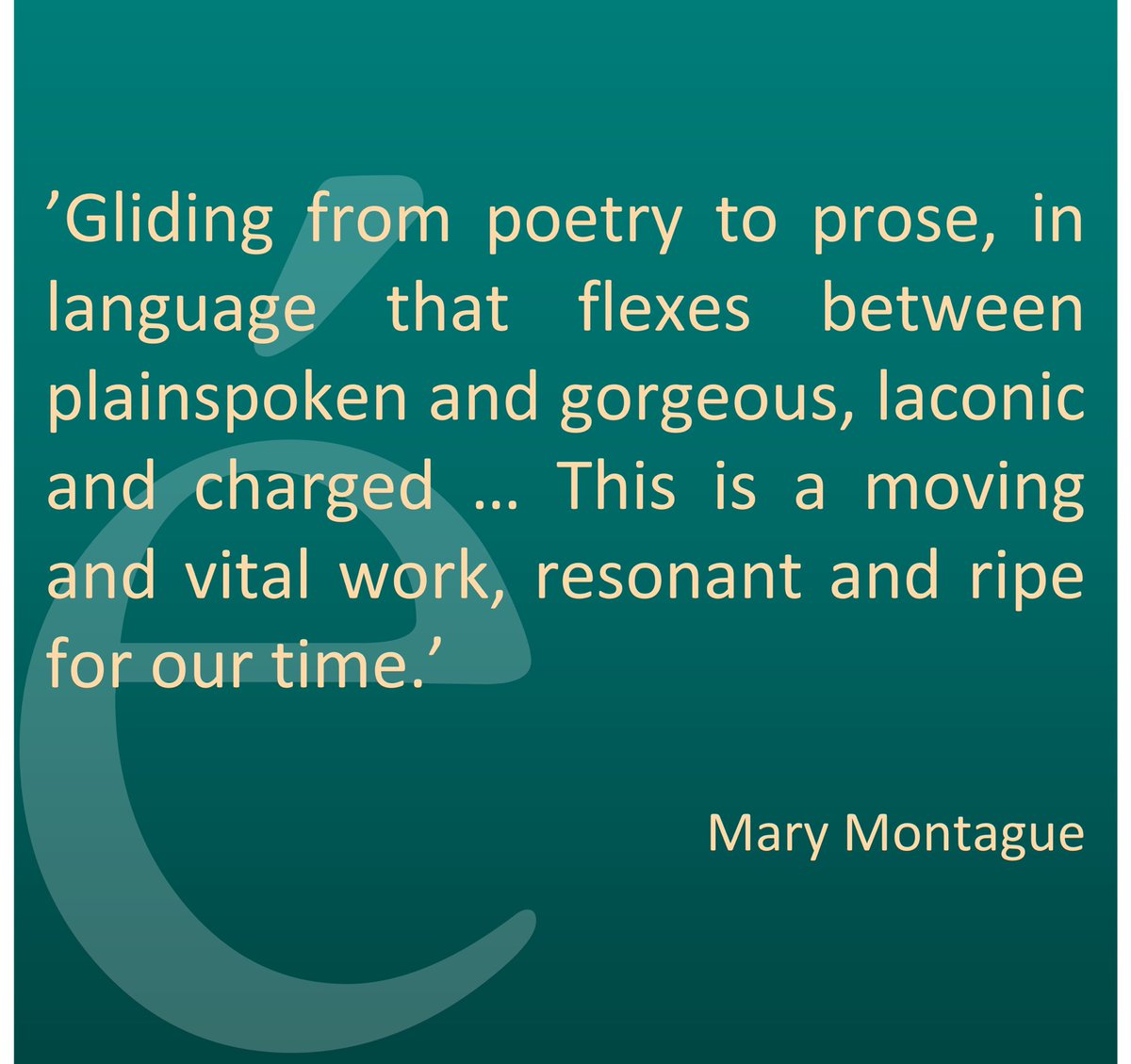 Epoque_Press's tweet image. If the River is Hidden by @CraigJordanBak1 and @CherrySmyth
‘…a moving and vital work’
‘The kind of writing the world needs.’
Available from you local bookshop, as ePub or direct from us: epoquepress.com/online-store/I…
#epoquepresstitles #epoquepressauthors #books #bookcommunity