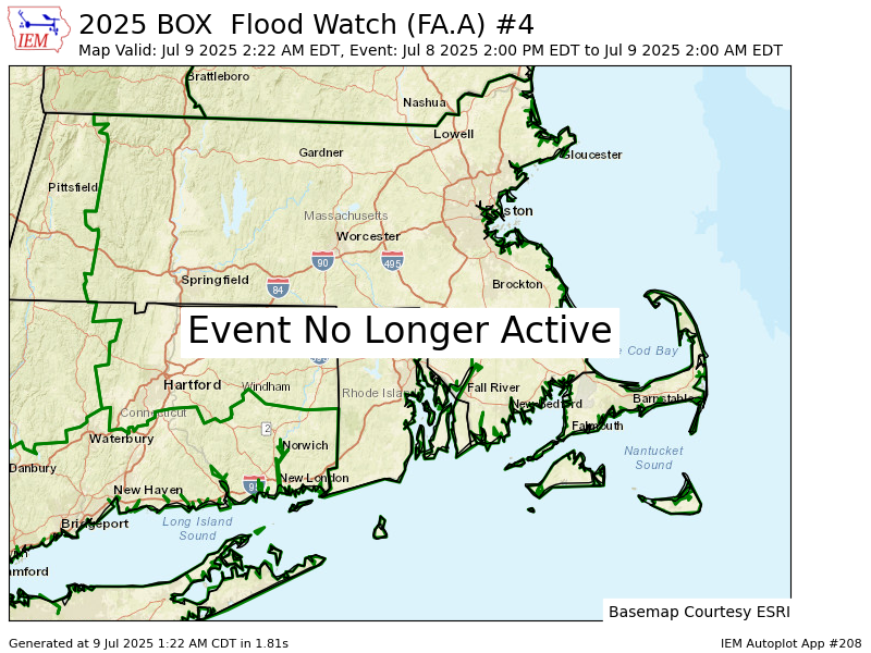 BOX expires Flood Watch for Hartford, Tolland, Windham [CT] and Barnstable, Eastern Hampden, Eastern Norfolk, Eastern Plymouth, Northern Bristol, Southern Bristol, Southern Plymouth, Southern Worcester, Suffolk, Western Norfolk, Western Plymouth [MA] ... mesonet.agron.iastate.edu/vtec/f/2025-O-…